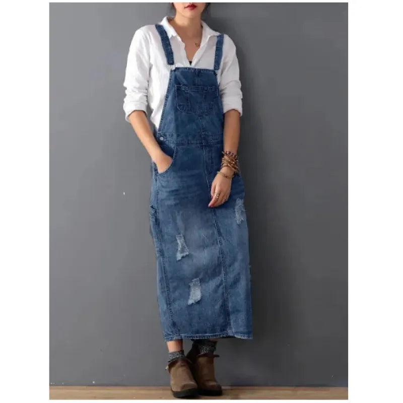 Women's Fashion Denim Strap Skirt