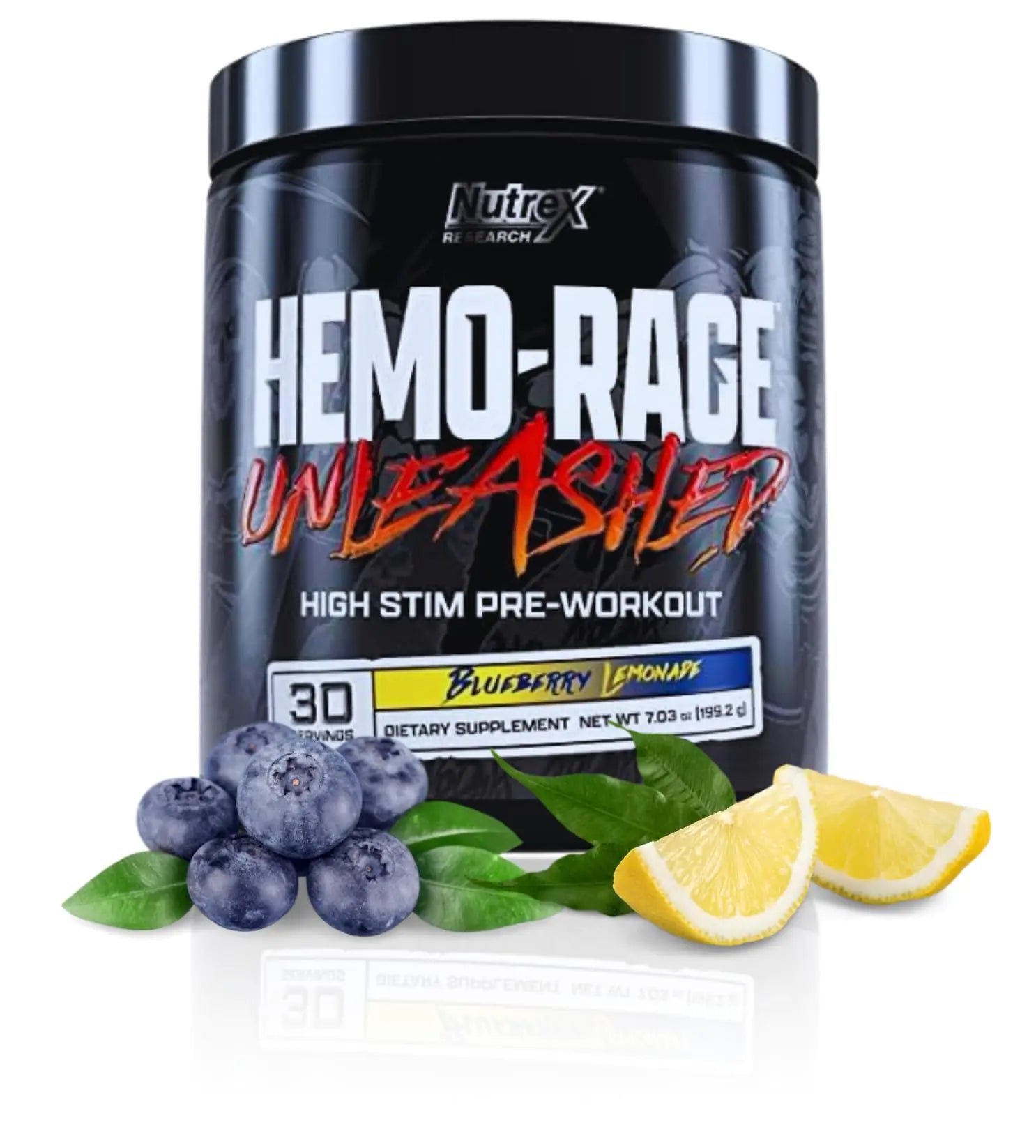 Nutrex Research Hemo-Rage Extreme High Stim Pre Workout Powder | Insane Lasting Energy Focus Endurance & Pump Booster Preworkout Supplement | Blueberry Lemonade 30 Servings