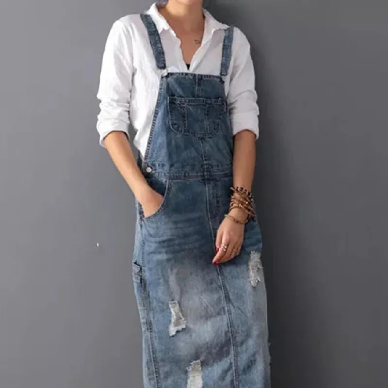 Women's Fashion Denim Strap Skirt